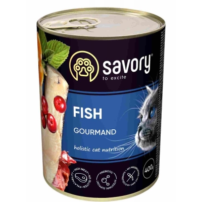 Корм влажный для кошек Savory 30655 с рыбой, 400 г