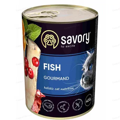 Корм вологий для котів Savory 30655 з рибою, 400 г