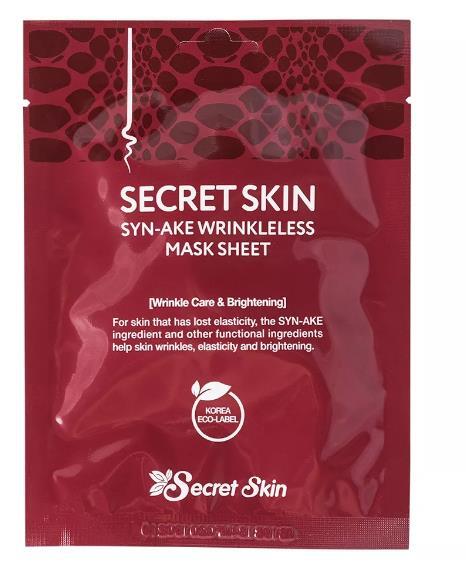 Маска для лица Secret Skin Syn-Ake Wrinkless Mask Sheet с пептидом змеиного яда, 20 г