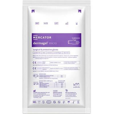 Рукавички хірургічні Mercator Medical Dermagel micro латексні без пудри розмір 6,5 стерильні, 1 пара