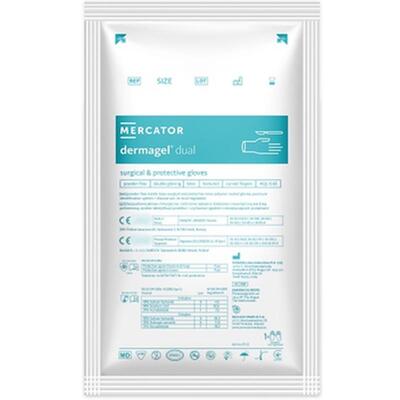 Перчатки хирургические Mercator Medical Dermagel Dual латексные без пудры размер 8,0 стерильные, 1 пара
