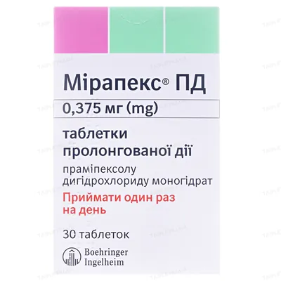 Мірапекс ПД: інструкція + ціна від 408 грн в аптеках | Tabletki.ua