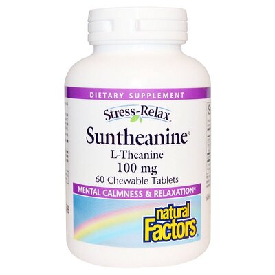 L-Теанин Natural Factors Stress-Relax Suntheanine L-Theanine 100 мг, 60 таблеток