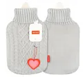 Грілка гумова Soxo сіра в'язана, 1,8 л