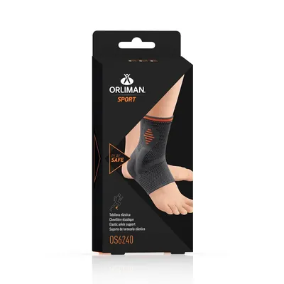 Бандаж для гомілковостопного суглоба Orliman Sport Elastic Line OS6240 спортивний м'який з подушечками з техногелю, розмір S