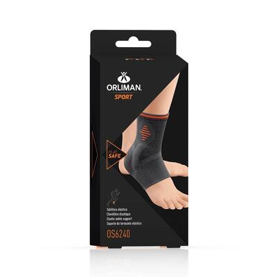 Бандаж для голеностопного сустава Orliman Sport Elastic Line OS6240 спортивный мягкий с подушечками из техногеля, размер L