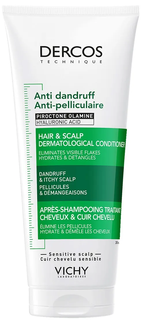 Кондиціонер Vichy Dercos Anti-dandruff дерматологічний проти лупи для усіх типів волосся та подразненої шкіри голови, 200 мл