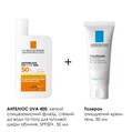 Набор La Roche-Posay Anthelios UVA 400, легкий солнцезащитный флюид, для чувствительной кожи лица SPF50+, 50 мл + Toleriane очищающий крем-гель, 50 мл