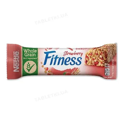 Батончик Fitness Whole Grain з цільними злаками і полуницею, 23,5 г