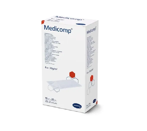 Серветка Medicomp атравматична сорбційна з нетканого матеріалу, 10 см х 20 см, 2 штуки