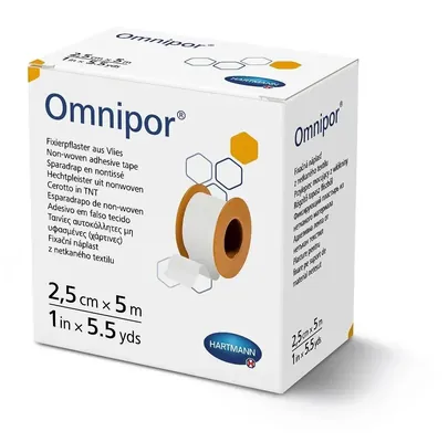 Пластир медичний Omnipor фіксуючий на нетканій основі, 2,5 см х 5 м