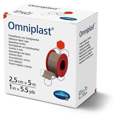 Пластир медичний Omniplast фіксуючий текстильний, 2,5 см х 5 м