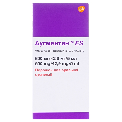 АугментинESпорошокд/ор.сусп.600мг/42.9мг/5млпо100млуфлак.