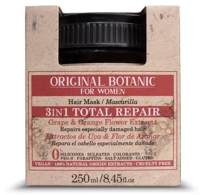 Маска Original Botanic Total Repair 3 в 1 для пошкодженого волосся відновлююча жіноча, 250 мл