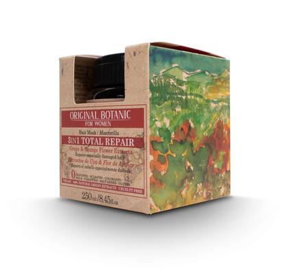Маска Original Botanic Total Repair 3 в 1 для пошкодженого волосся відновлююча жіноча, 250 мл