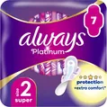 Прокладки гігієнічні Always Platinum Super, 4 крапель, 2 розмір, 7 шт