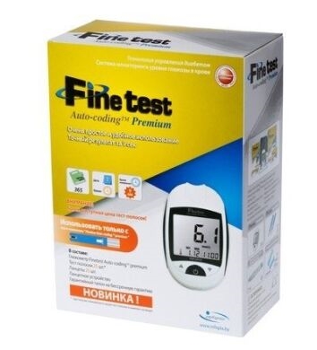 Глюкометр Fine Test Auto-Coding Premium, стартовый комплект (100 тест-полосок, 25 ланцетов)