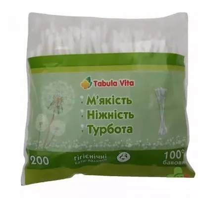 Ватні палички Tabula Vita №200 в пак.