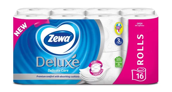 Туалетний папір Zewa Deluxe Delicate Care 3 шари білий, 16 рулонів