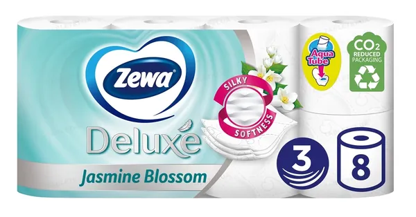 Туалетний папір Zewa Deluxe Jasmine Blossom Жасмин 3 шари, 8 рулонів