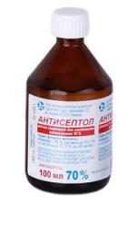 Антисептол раствор д/наруж. прим., спирт. 70 % по 100 мл во флак.