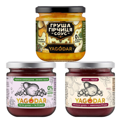 Набор джемов и соусов Yagodar грушевый микс, 3 шт