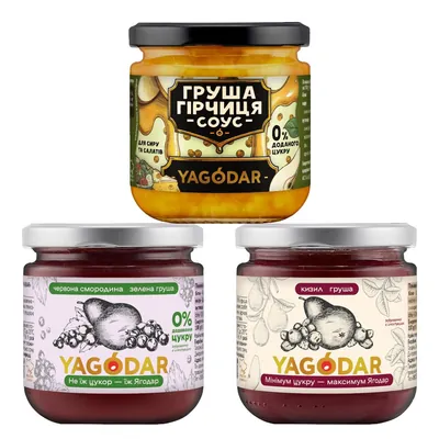 Набір джемів та соусів Yagodar грушевий мікс, 3 шт
