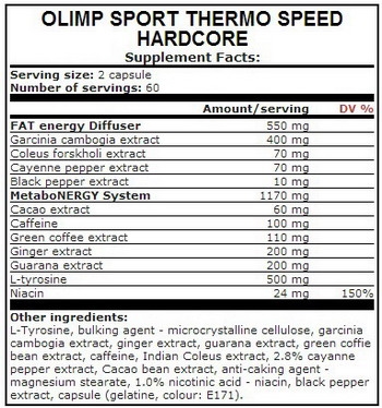 Жиросжигатель Olimp Thermo Speed Hardcore, 120 капсул