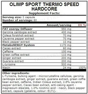 Жироспалювач Olimp Thermo Speed Hardcore, 120 капсул