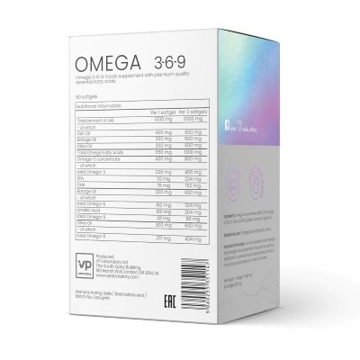 Омега 3-6-9 VPLab Omega 3-6-9 1300 мг, 60 гелевих капсул