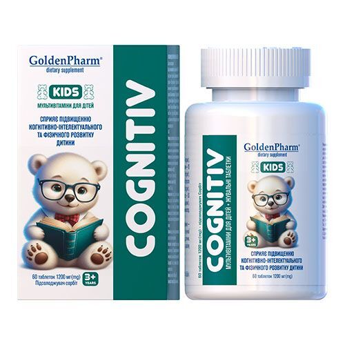 Мультивитамины для детей Golden Farm Когнитив жевательные мишки №60