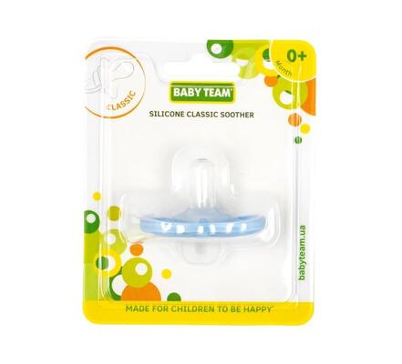 Пустышка силиконовая Baby Team 3055 классическая с рождения, 1 шт