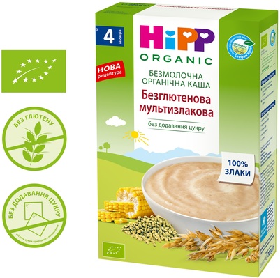 Каша безмолочная HiPP органическая безглютеновая Мультизлаковая, с 4 месяцев, 200 г