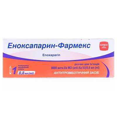 Эноксапарин-Фармекс раствор д/ин. 10000 анти-Ха МЕ/мл (8000 анти-Ха МЕ) по 0.8 мл №1 в шпр.