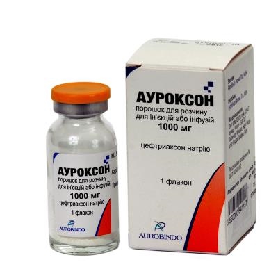 Ауроксон порошок для р-ра д/ин. и инф. по 1000 мг №1 во флак.