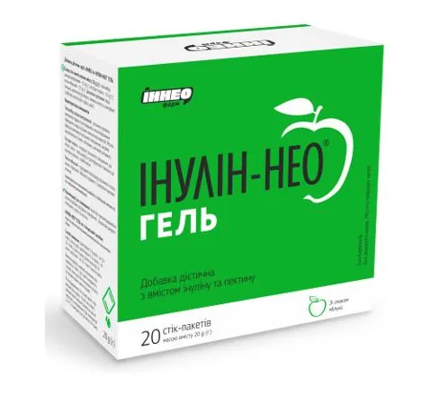 Інулін-НЕО гель з вмістом інуліну та пектину зі смаком яблука №20 в стік-пакетах