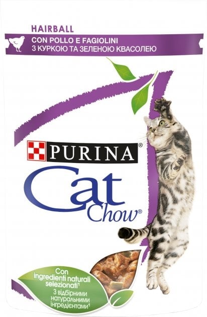 Корм влажный для кошек Purina Cat Chow с курицей и зеленой фасолью, 85 г