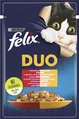 Корм вологий для кішок Purina Felix Fantastic Duo шматочки в желе з яловичиною та птицею, 85 г