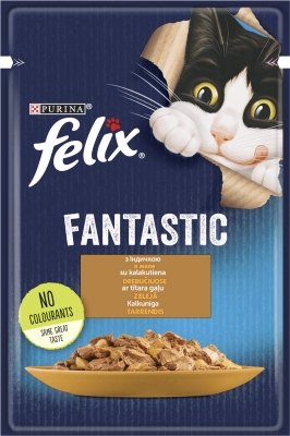 Корм вологий для кішок Purina Felix Fantastic в желе з індичкою, 100 г