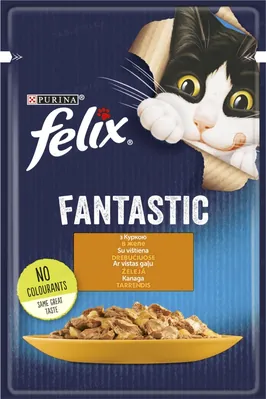 Корм вологий для кішок Purina Felix Fantastic в желе з куркою, 85 г