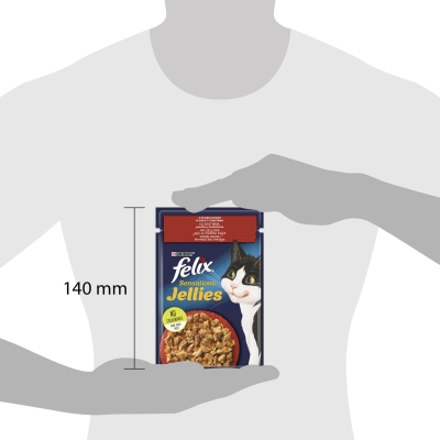 Корм вологий для кішок Purina Felix Sensations в желе з яловичиною та томатами, 85 г