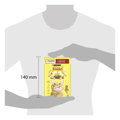 Корм вологий для кішок Purina Friskies шматочки в соусі з яловичиною, 85 г