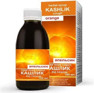 КАШЛИК сироп трав. зі смак. апельс. по 100 мл у флак.