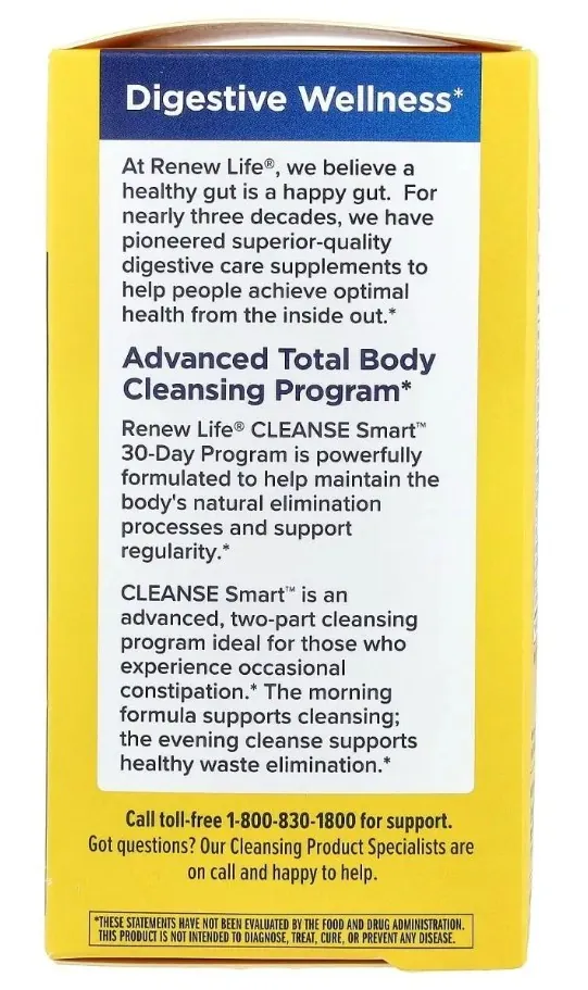 Комплекс для очищення Renew Life Advanced Cleanse Smart 30-денна програма, 2 х 60 вегетаріанських капсул