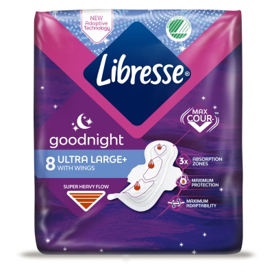 Прокладки гигиенические Libresse Goodnight Ultra Large, 8 шт