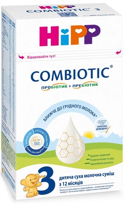 Смесь сухая молочная HiPP Combiotic 3, для детей с 12 месяцев, 500 г