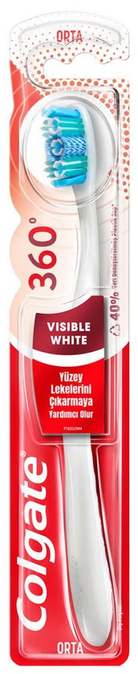 Зубна щітка Colgate 360° Optic White, середньої жорсткості, 1 шт