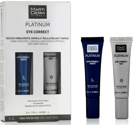 Набір MartiDerm Platinum Eye Correct для зони навколо очей (денний крем 10мл + нічний крем 10мл)