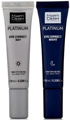 Набір MartiDerm Platinum Eye Correct для зони навколо очей (денний крем 10мл + нічний крем 10мл)