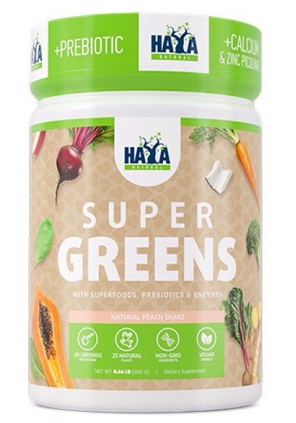 Комплекс растительно-минеральный Haya Labs Super Greens персик, 300 г